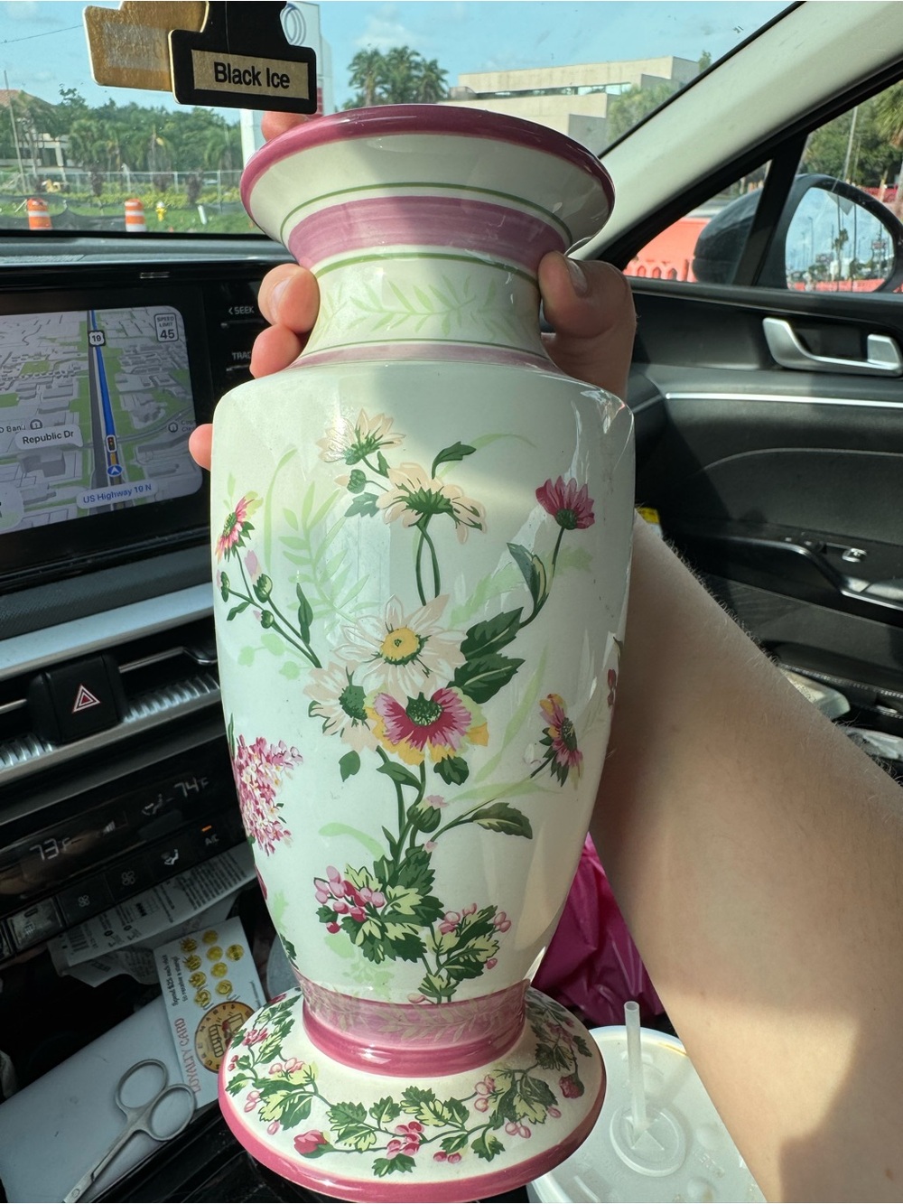 Floral Ceramic Vase in Pink and White - Laura Ashley home Vintage Vase